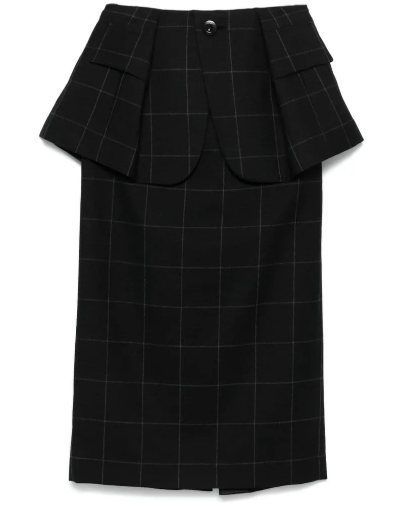Sacai Midirock im Layering-Look - Schwarz Schwarz