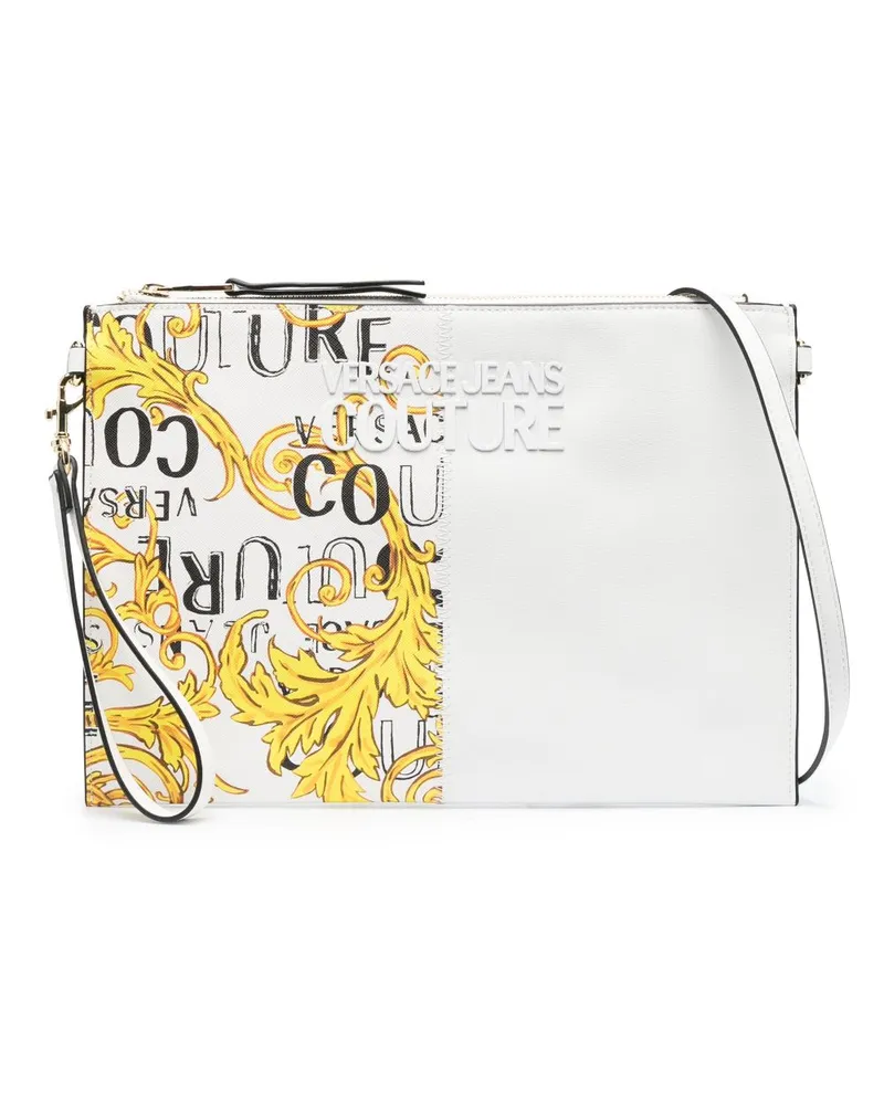 Versace Jeans Clutch mit Logo-Print - Weiß Weiß