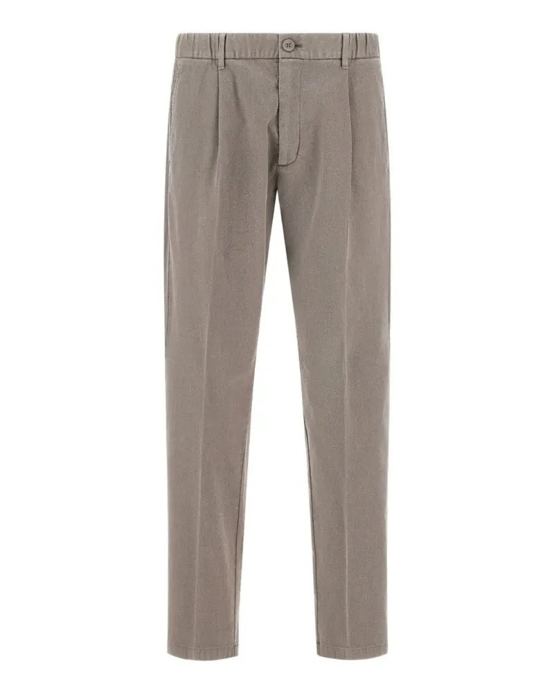 Herno Straight-Leg-Hose mit Falten - Grau Grau