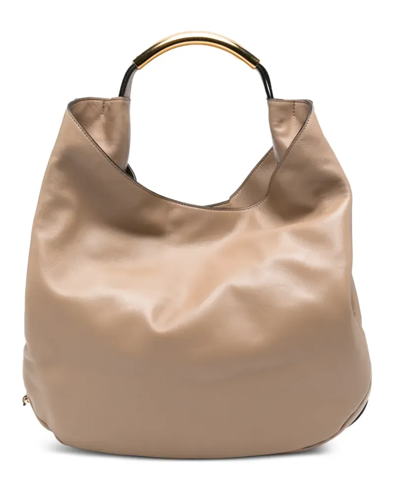 Moschino Handle Me Tote Bag mit Logo-Schild - Nude Nude
