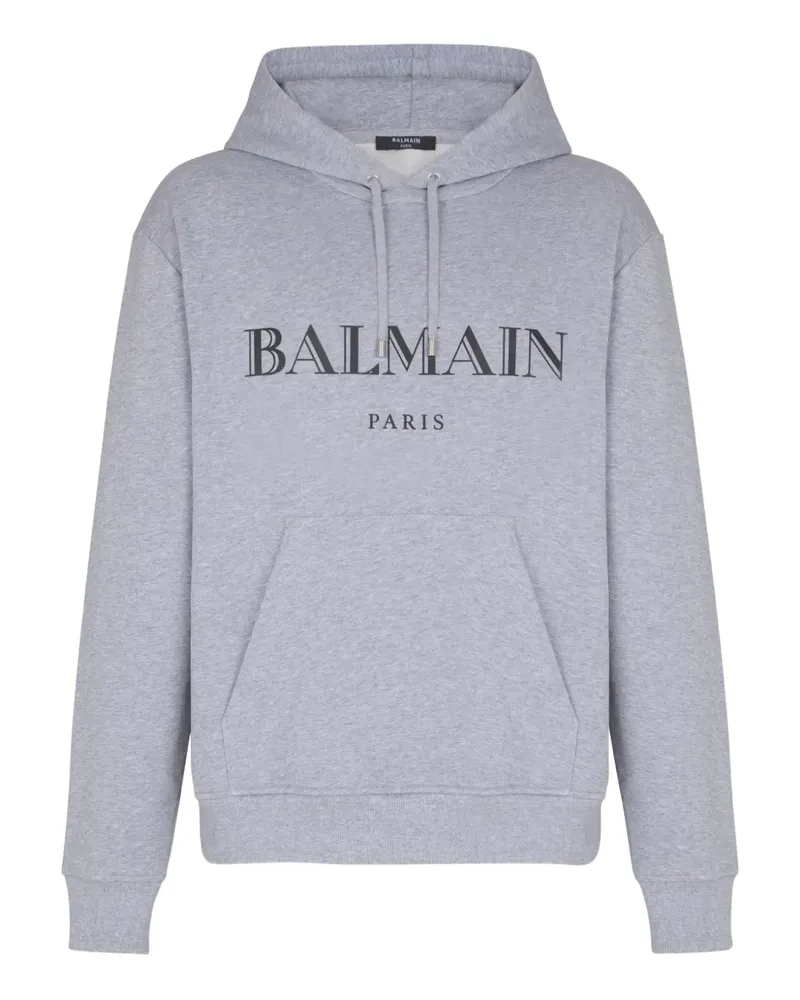 Balmain Hoodie mit Logo-Print - Grau Grau