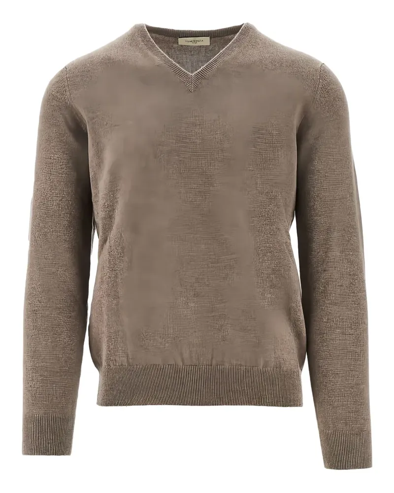 PIACENZA 1733 V-neck top - Braun Braun