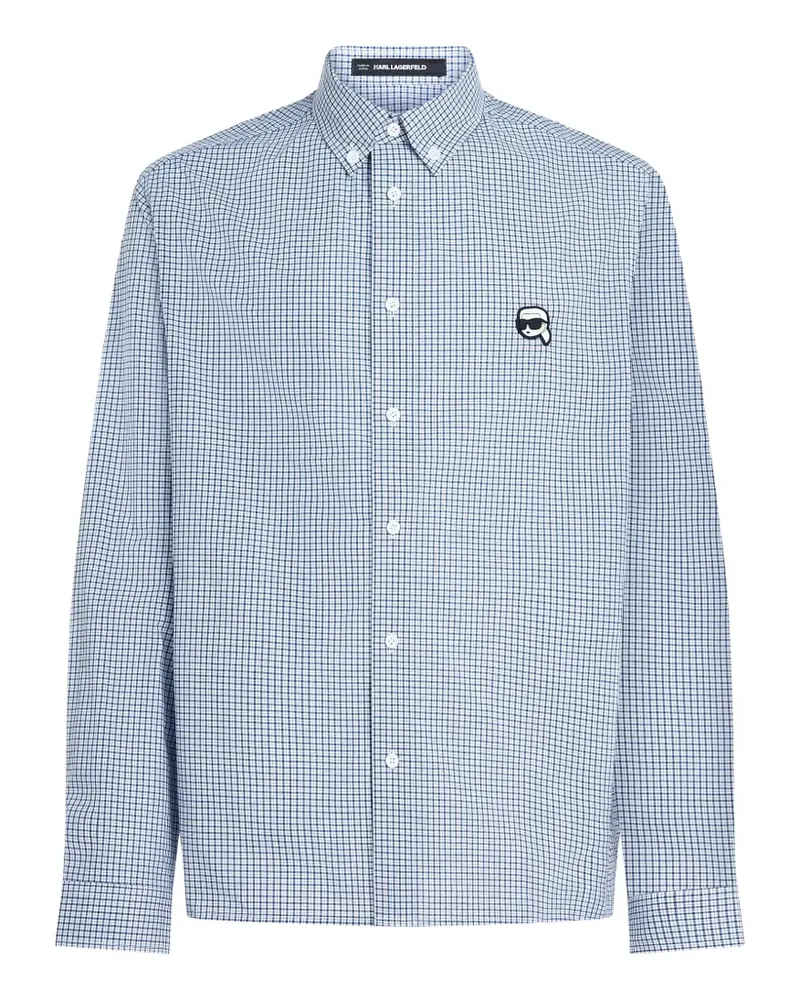 Karl Lagerfeld Kariertes Ikon Hemd - Blau Blau
