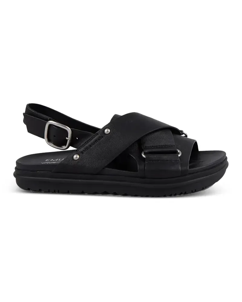 EMU Flache Faye Sandalen - Schwarz Schwarz