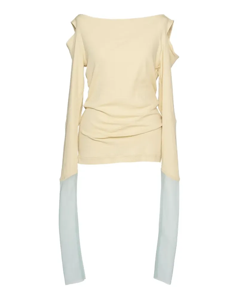 Muller of Yoshiokubo cold-shoulder long-sleeve top - Gelb Gelb