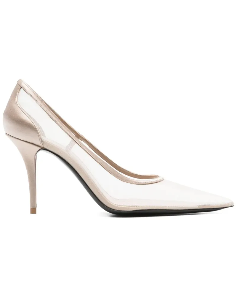 Saint Laurent Mesh-Pumps 80mm - Nude Nude