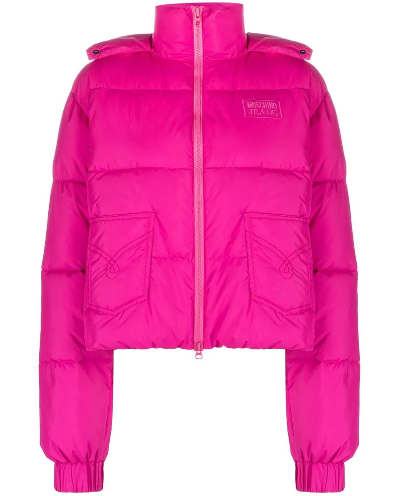 Moschino Jacke mit Logo-Stickerei Rosa