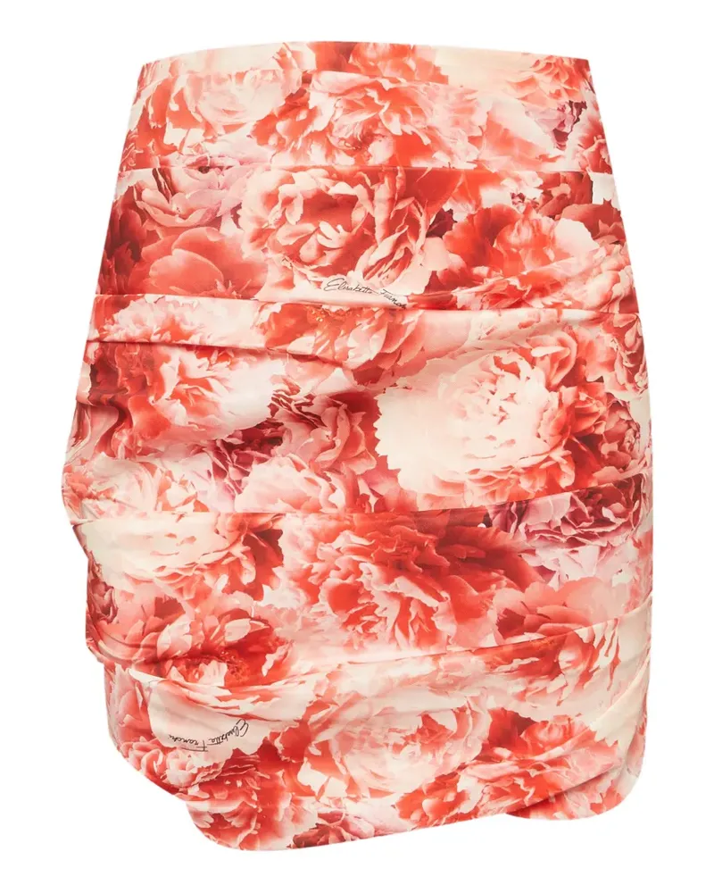 Elisabetta Franchi Minirock mit Blumenprint - Rot Rot