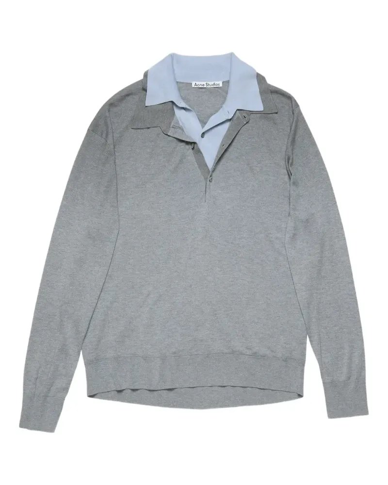 Acne Studios Gestricktes Poloshirt mit Polokragen - Grau Grau