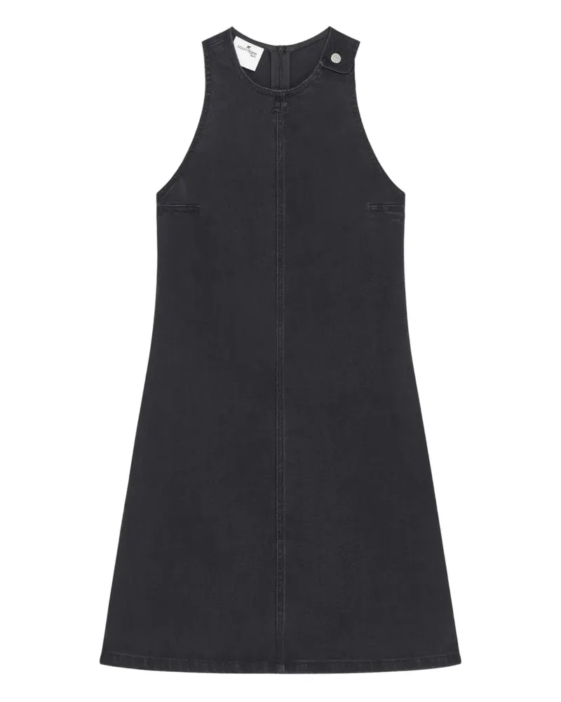 Courrèges Ärmelloses Jeanskleid - Schwarz Schwarz