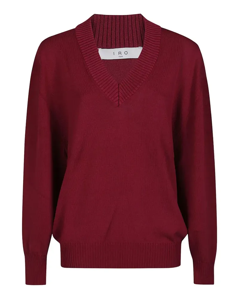 IRO ribbed-trim V-neck sweater - Rot Rot