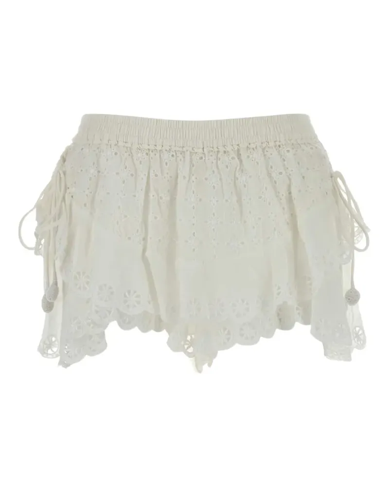 Isabel Marant ruffled mini skirt - Weiß Weiß