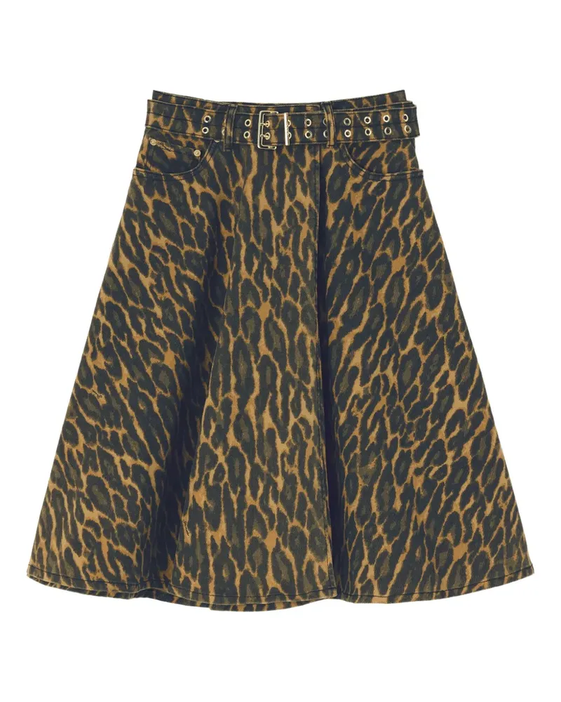 Ganni Midirock mit Print - Schwarz Schwarz