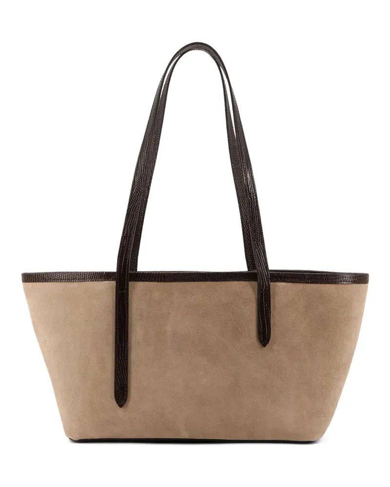 ATP Atelier Gaiba Tote Bag aus Wildleder mit Eidechsen-Print - Nude Nude