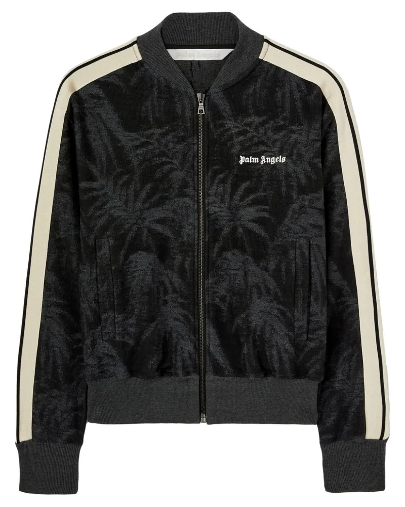 Palm Angels Reißverschluss-Pullover aus Palmen-Jacquard - Schwarz Schwarz