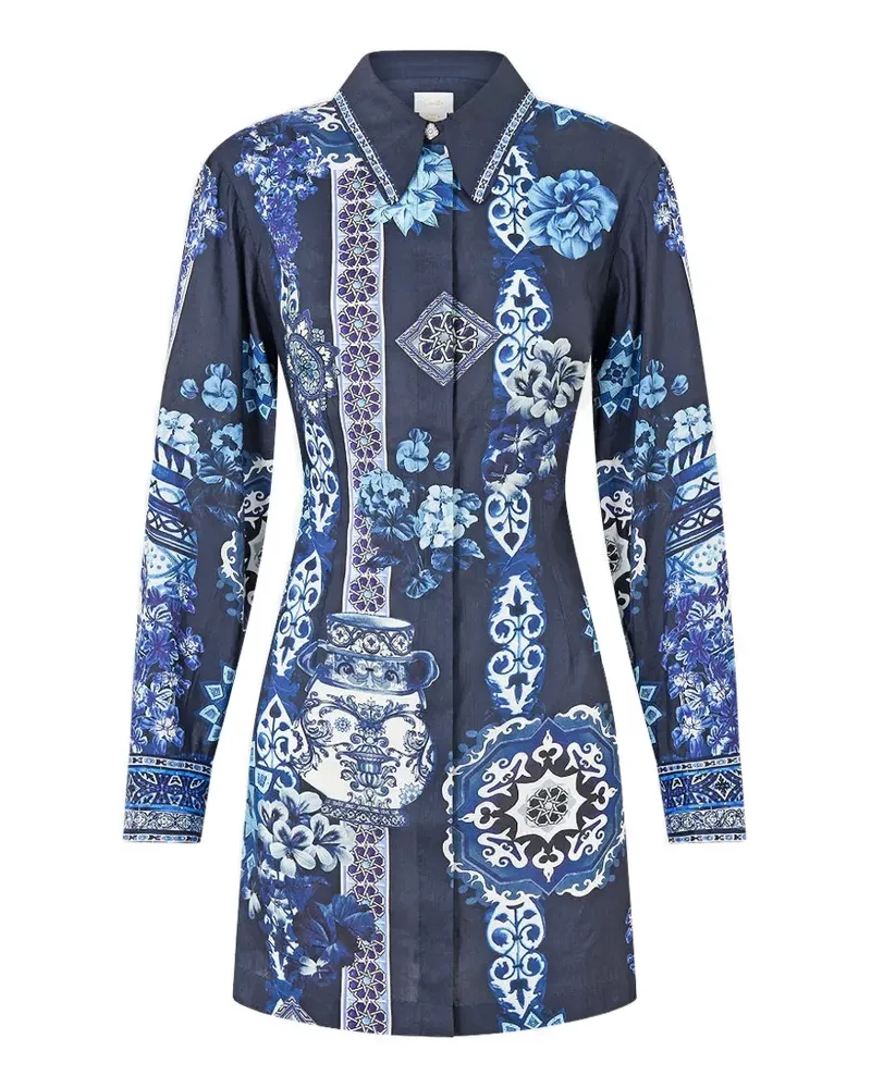 Camilla a-line skirt shirt dress - Blau Blau