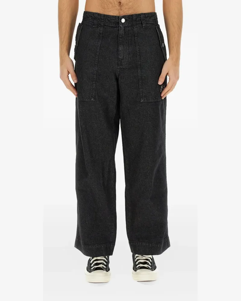 Kitsuné buttoned pocket jeans - Schwarz Schwarz