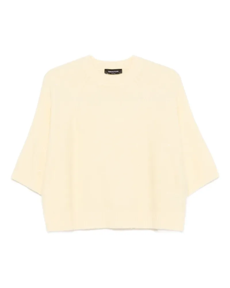 Fabiana Filippi Pailletten-Sweatshirt mit Raglanärmeln - Gelb Gelb