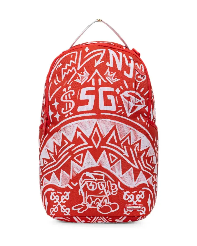 Sprayground graffiti-print Shark backpack - Rot Rot