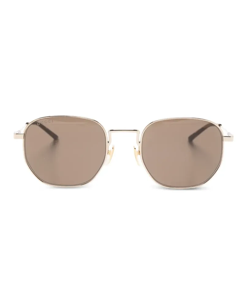Gucci Sonnenbrille mit geometrischem Gestell - Gold Gold
