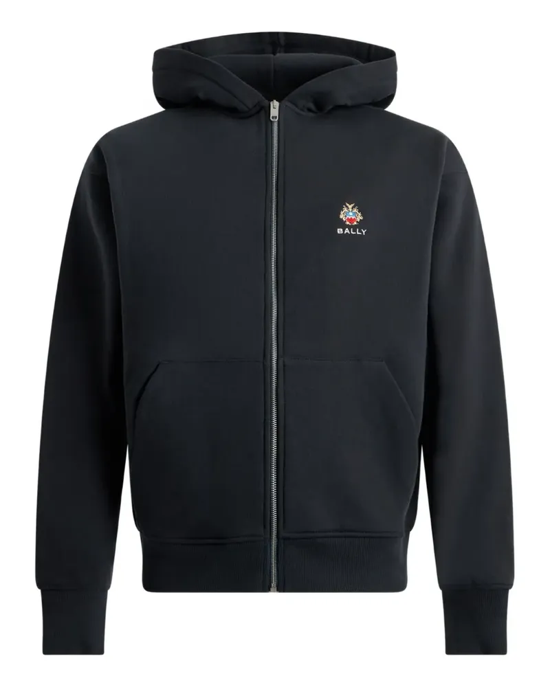 Bally Hoodie mit Wappenstickerei - Blau Blau