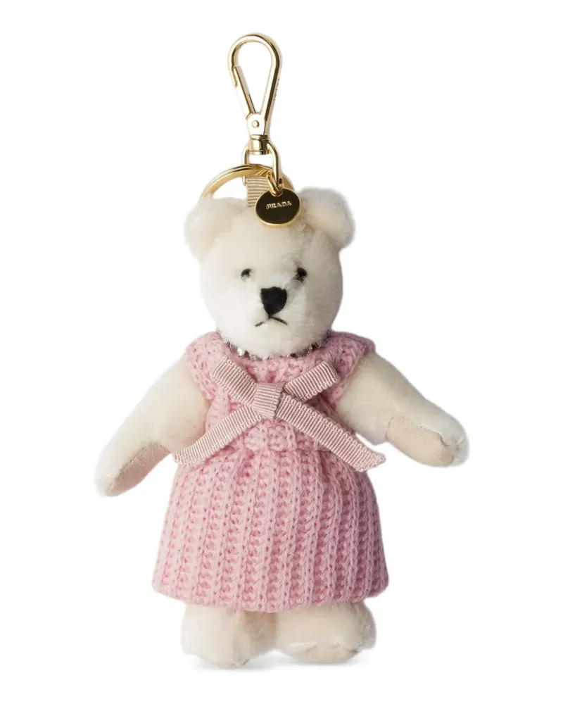 Prada Schlüsselanhänger mit Teddy-Schleifendetail - Weiß Weiß