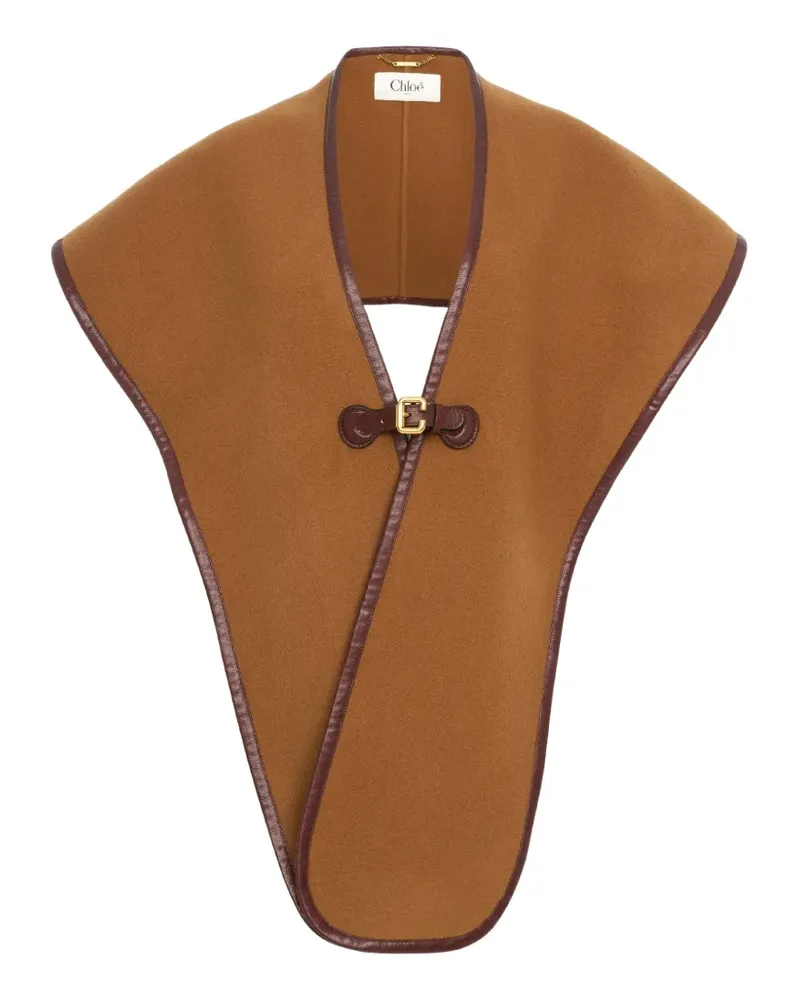 Chloé Paddington Cape mit Lederbesatz - Braun Braun