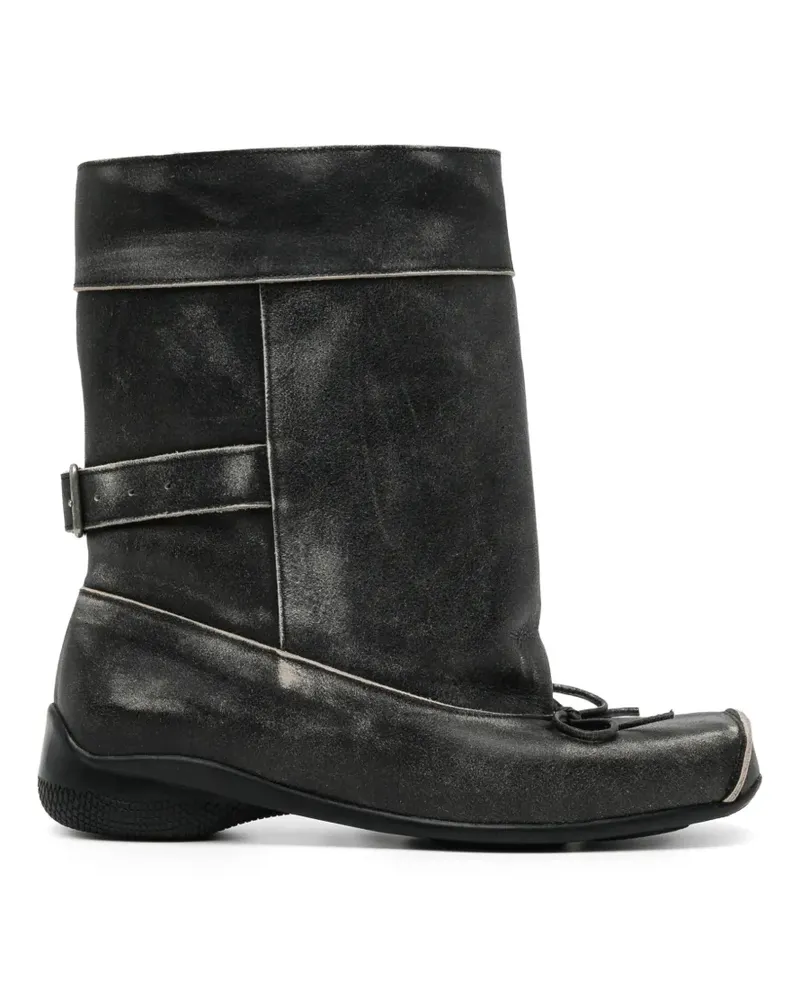 OPEN YY Bikerstiefel mit Blumennieten - Schwarz Schwarz