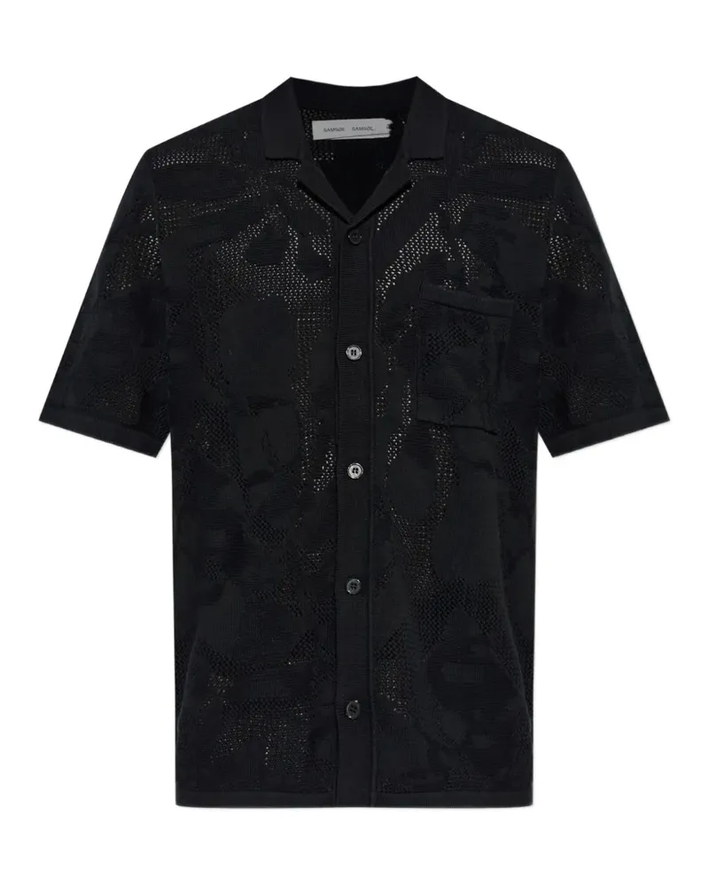Samsøe & Samsøe Saconald open-knit shirt - Schwarz Schwarz