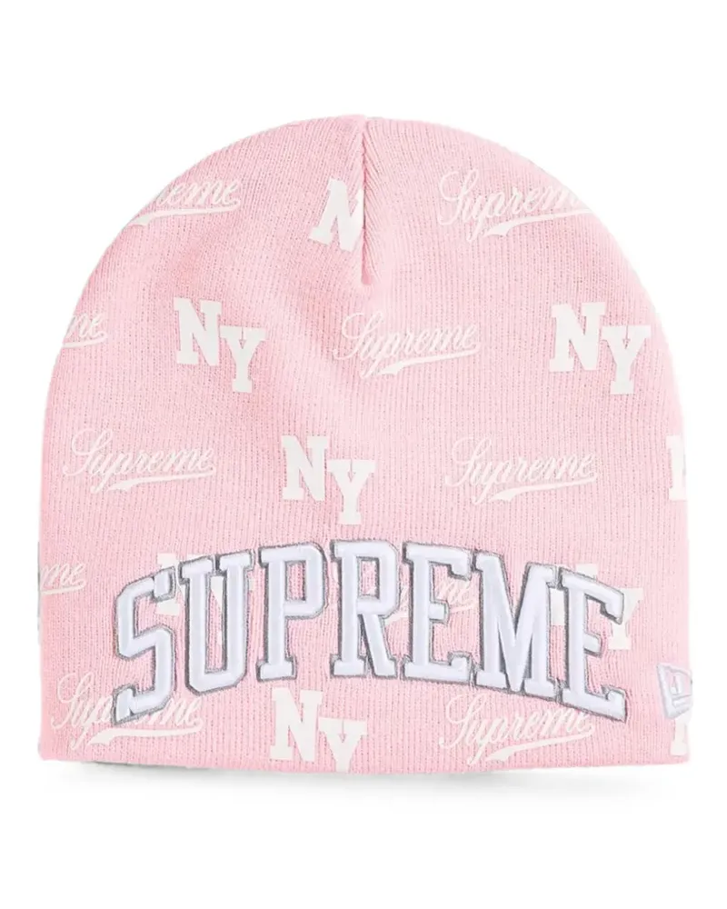 Supreme Being x New Era monogram-pattern beanie hat - Rosa Rosa