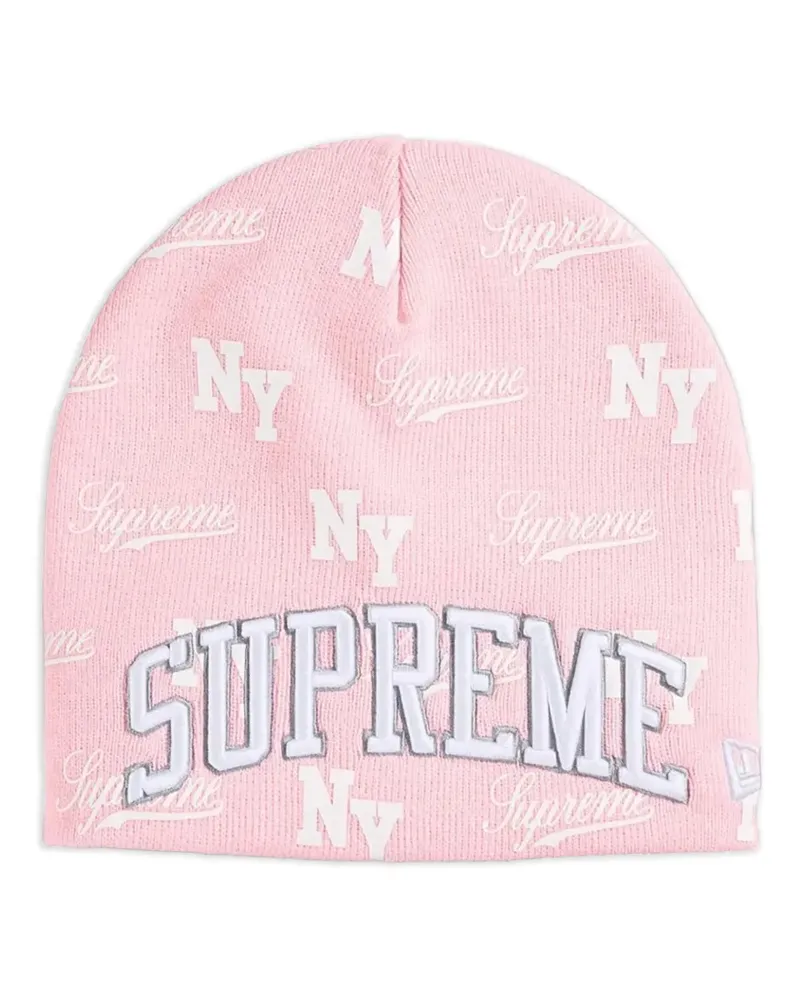Supreme Being x New Era monogram-pattern beanie hat - Rosa Rosa