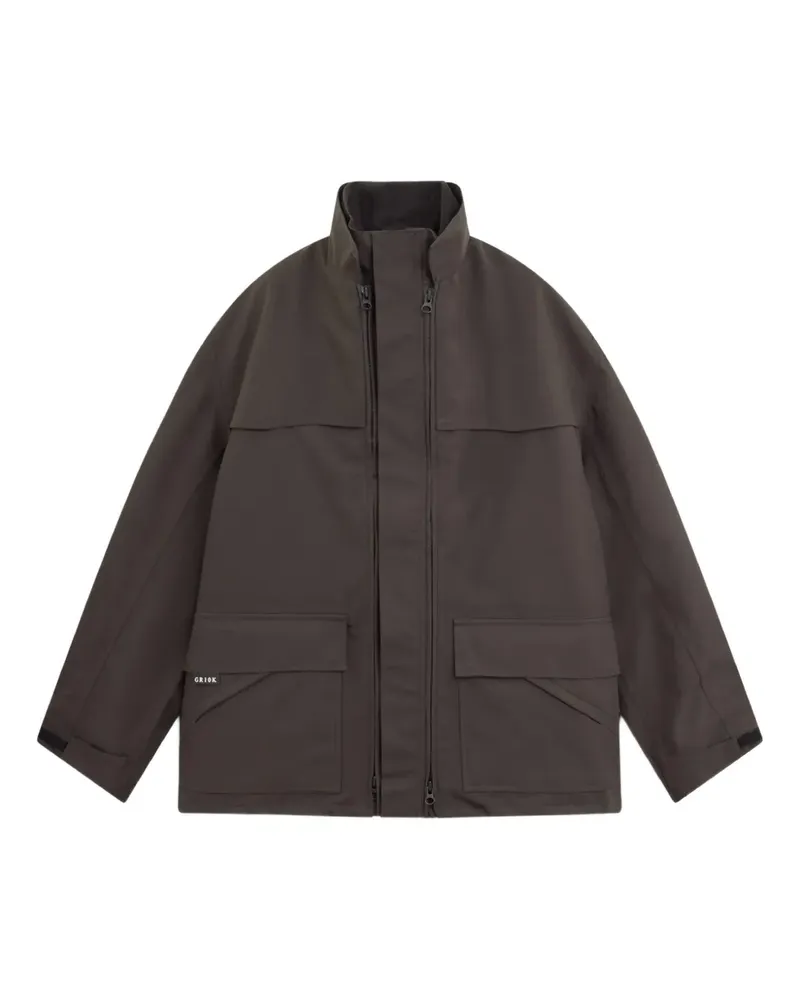 GR10K zipped flap-pocket jacket - Grau Grau