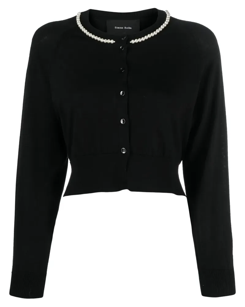 Simone Rocha Cardigan mit Perlen - Schwarz Schwarz