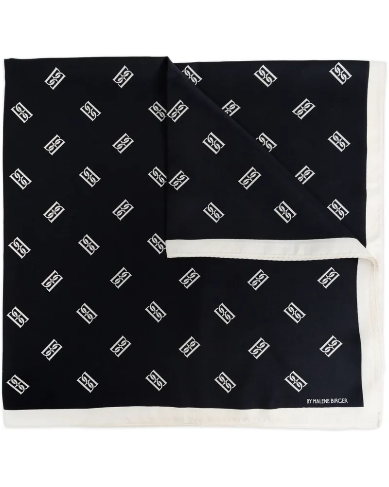 By Malene Birger Monnis Seidenschal mit Print - Schwarz Schwarz