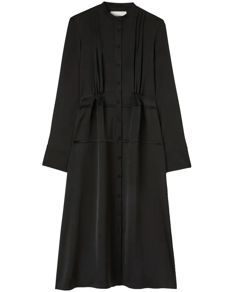 Jil Sander Kragenloses Midikleid - Schwarz Schwarz