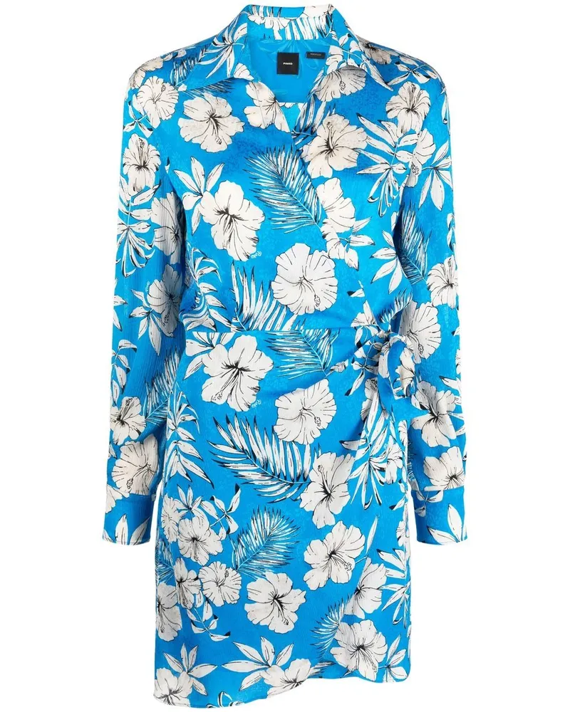 Pinko Wickelkleid mit Blumen-Print - Blau Blau