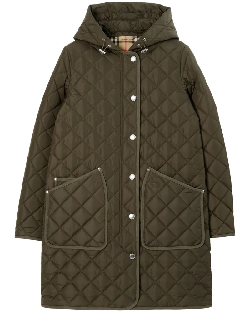 Burberry Steppmantel mit Kapuze - Grün Grün