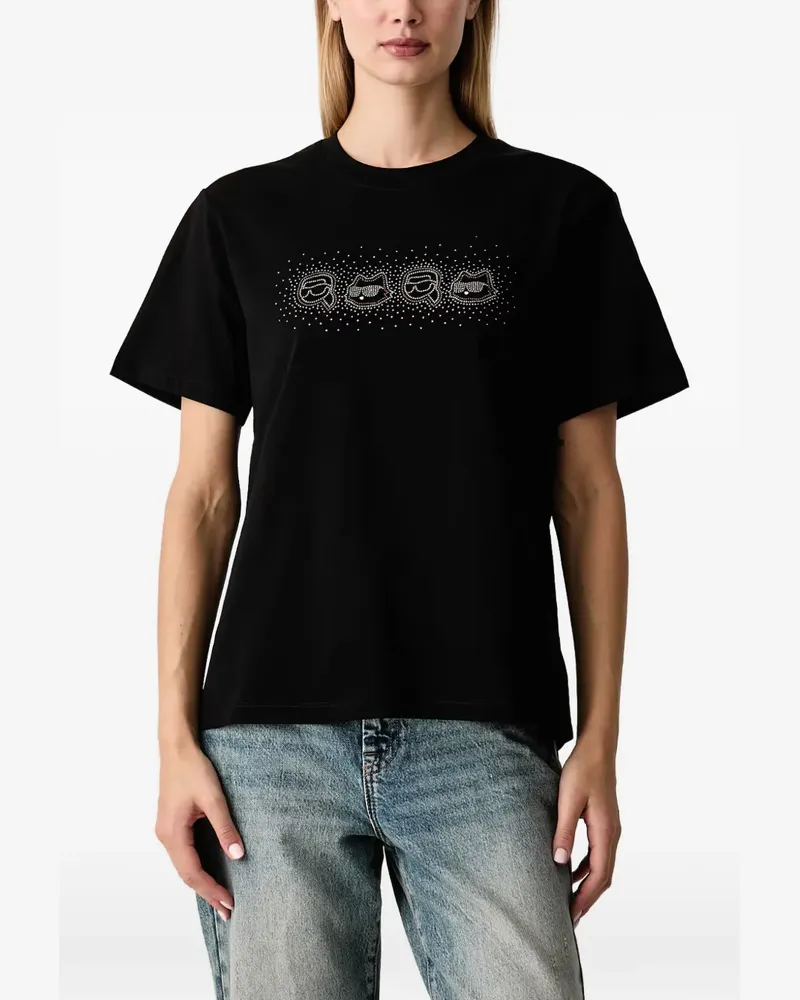 Karl Lagerfeld T-Shirt mit Strass - Schwarz Schwarz