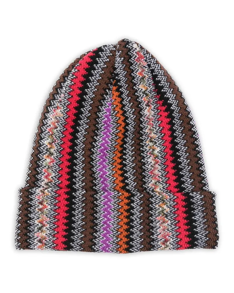 Missoni Beanie mit Zickzackmuster - Braun Braun
