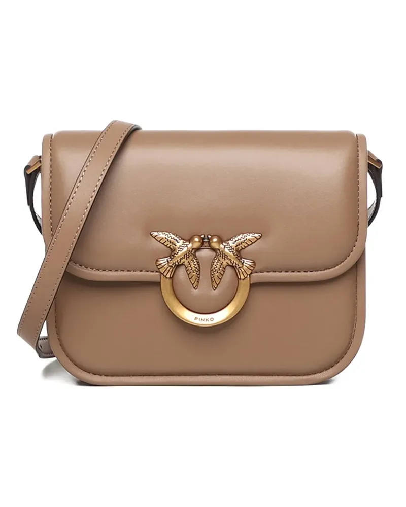 Pinko Love Box leather shoulder bag - Braun Braun
