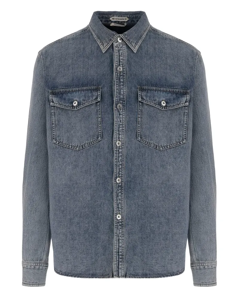J.W.Anderson Jeanshemd mit Logo-Patch - Blau Blau