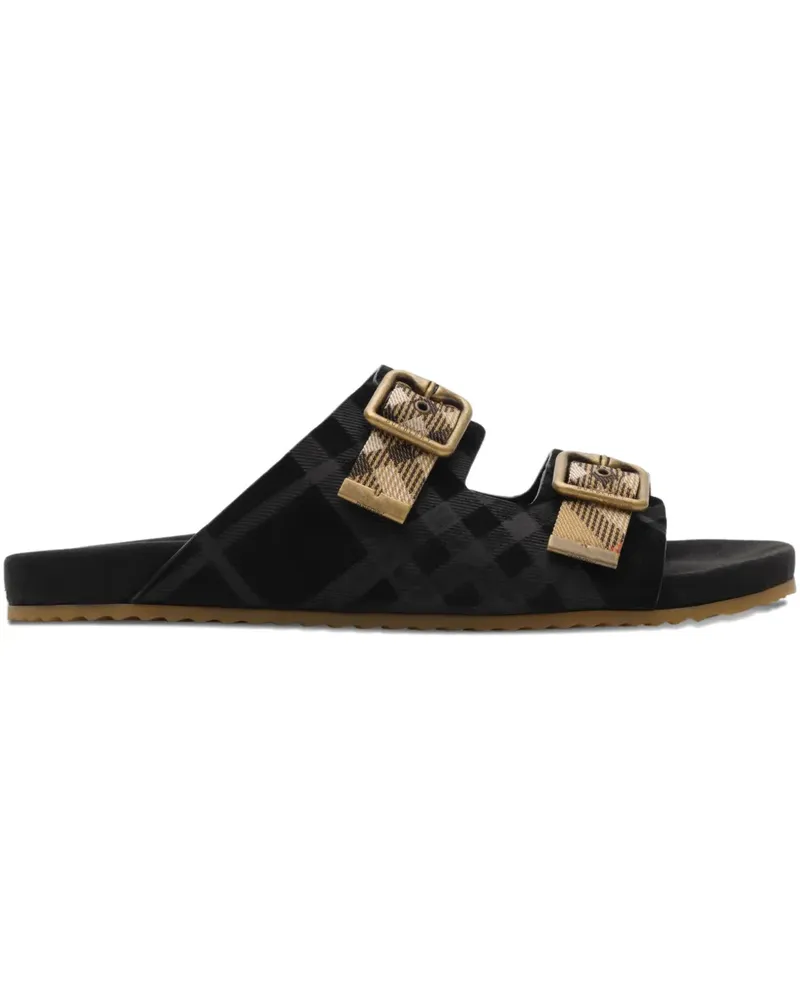 Burberry checked suede sandals - Schwarz Schwarz