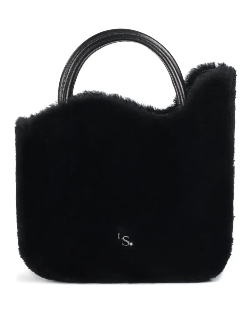Le Silla Kleine Ivy Tote Bag aus Shearling - Schwarz Schwarz