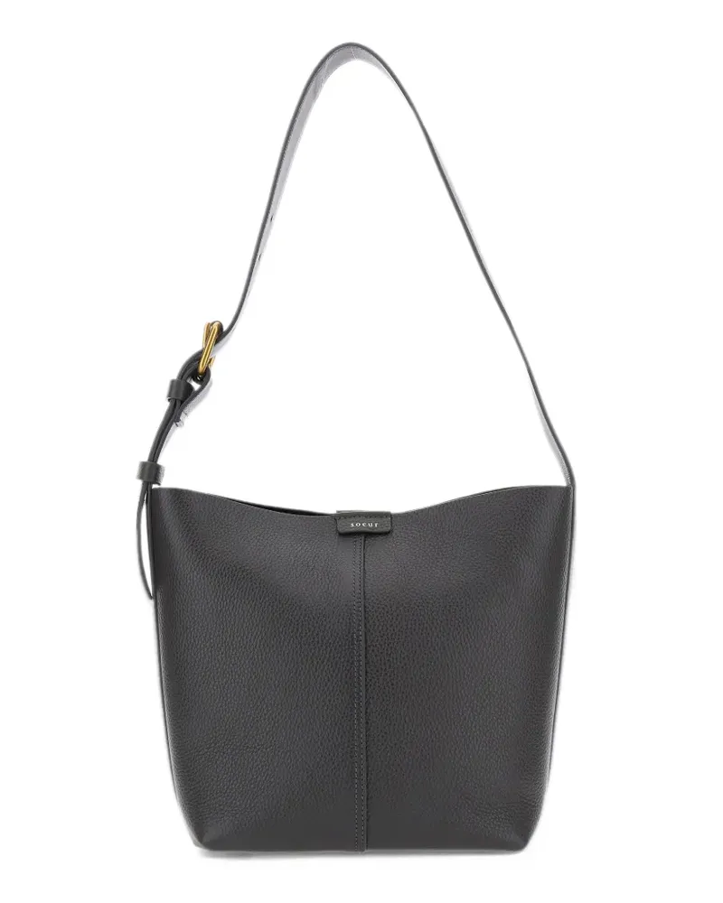 Soeur small Saudade grained-leather tote bag - Schwarz Schwarz