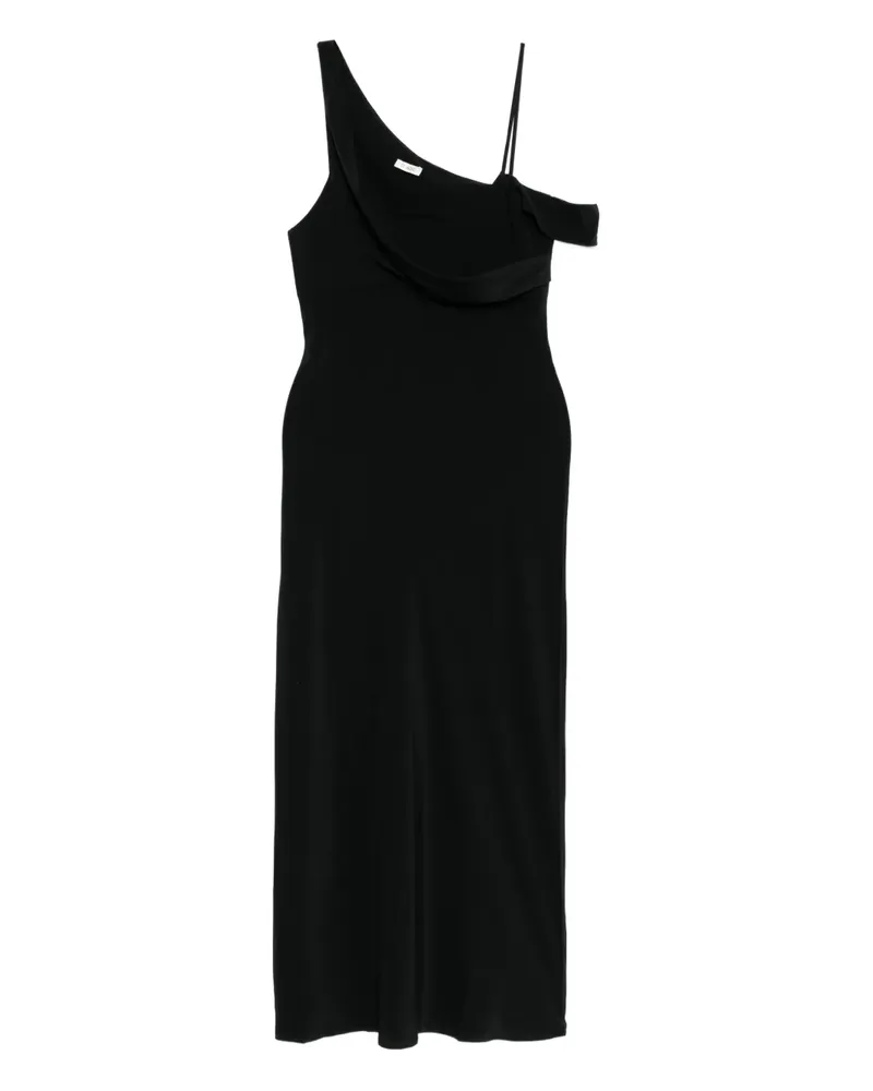 St. Agni Drapiertes Seidenkleid - Schwarz Schwarz