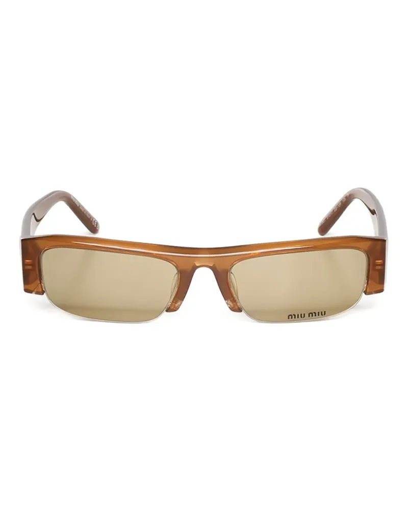 Miu Miu Vedette rectangle-frame sunglasses - Braun Braun