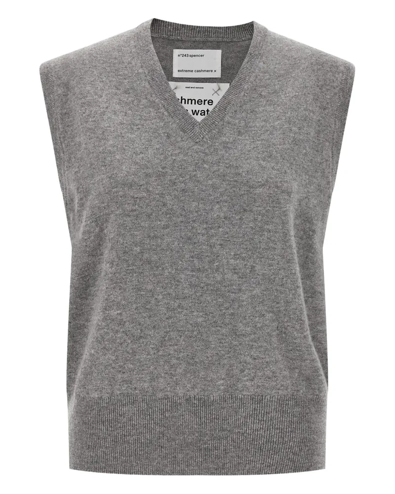 extreme cashmere V-neck vest - Grau Grau