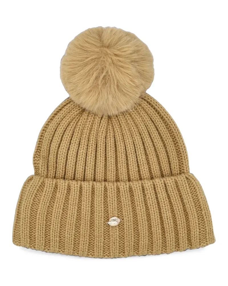 GOLDBERGH UNA pompom ribbed-knit beanie hat - Braun Braun