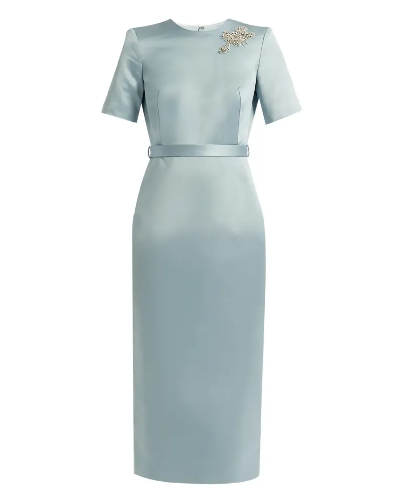 Erdem Midikleid mit Kristallen - Blau Blau