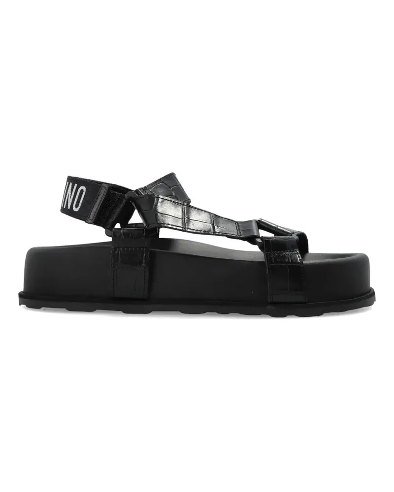 Moschino crocodile-embossed sandals - Schwarz Schwarz
